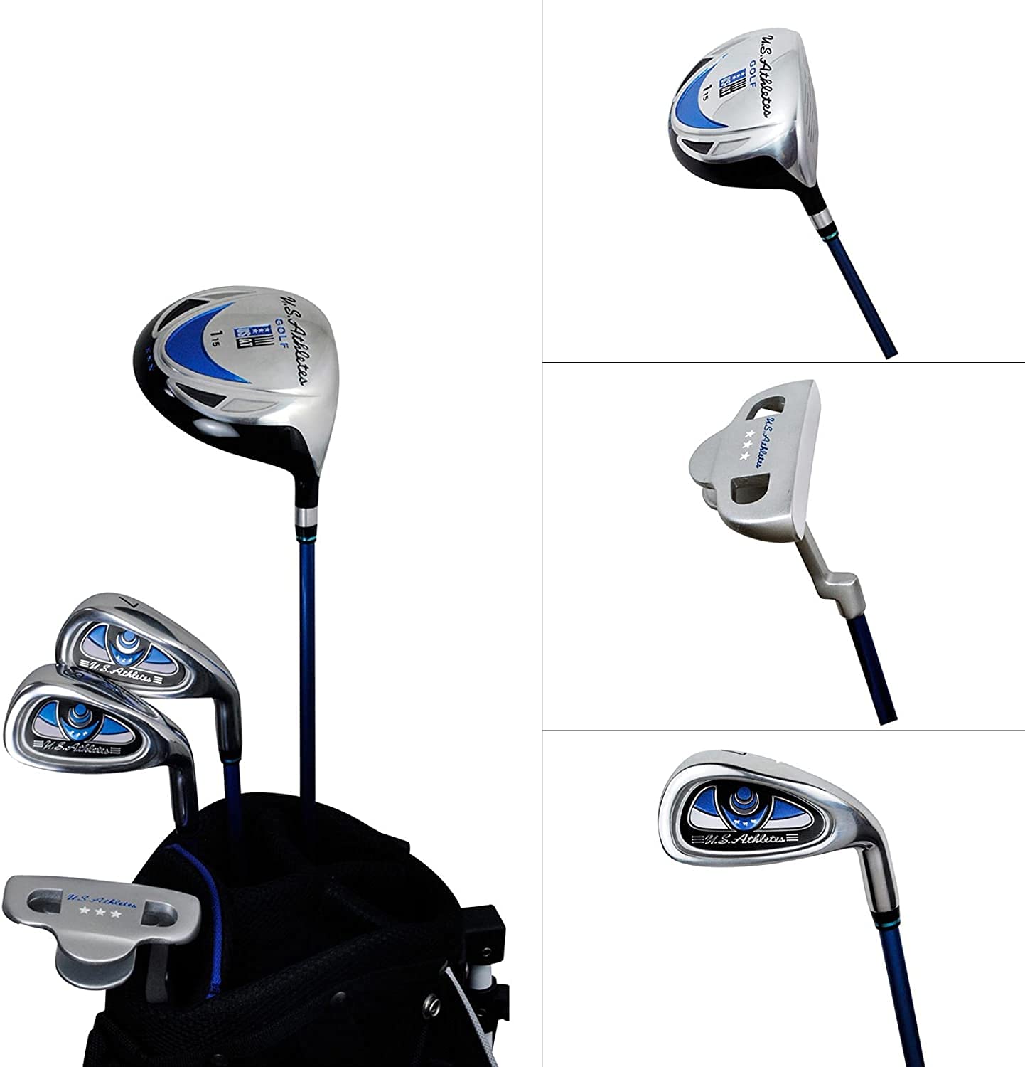 LEZAX U.S. Athlete Junior Golf Set, 9-12 Years, Blue Type, USCS